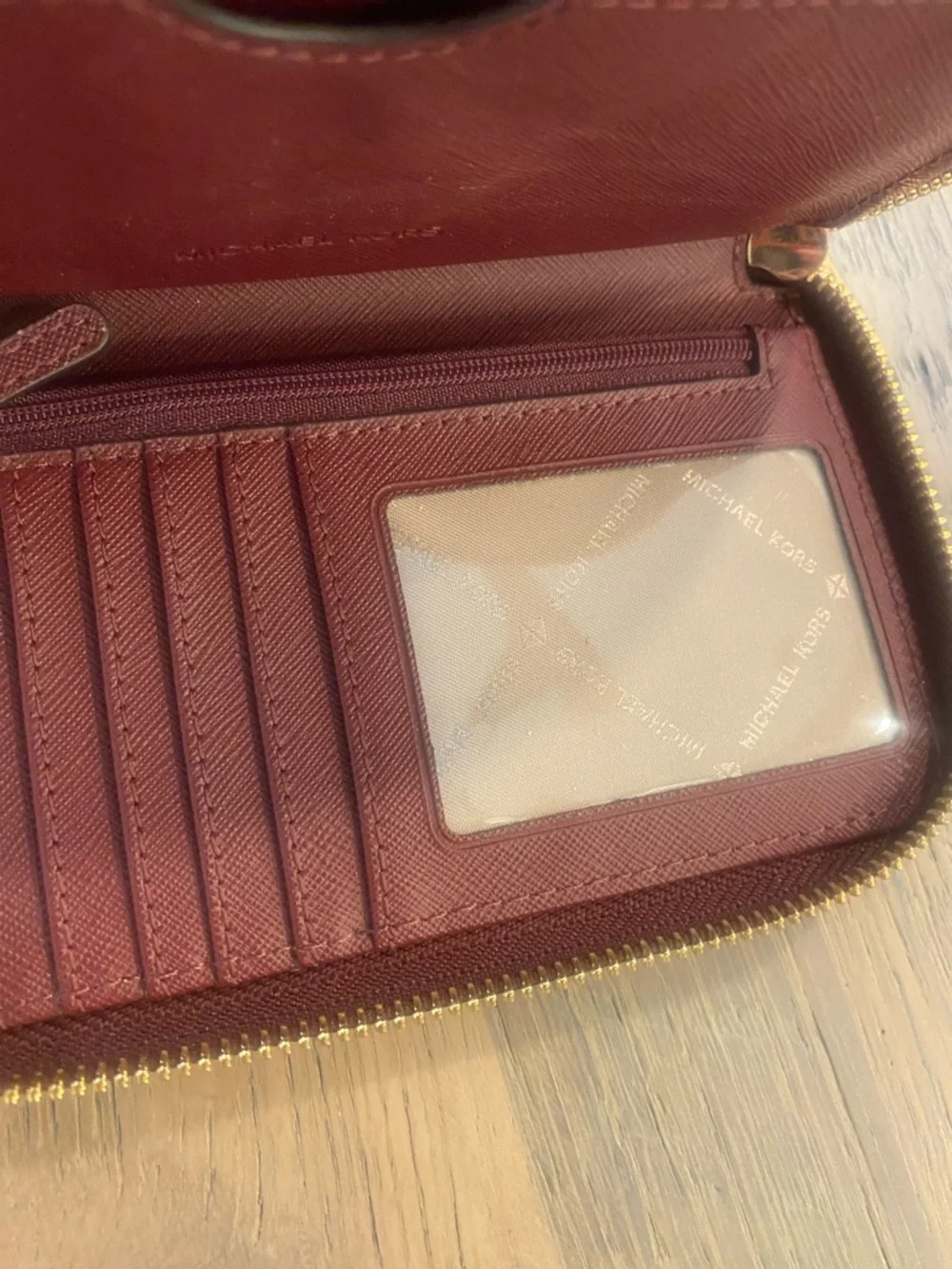 NWOT Michael Kors Croc-Embossed Wristlet in Deep Burgundy